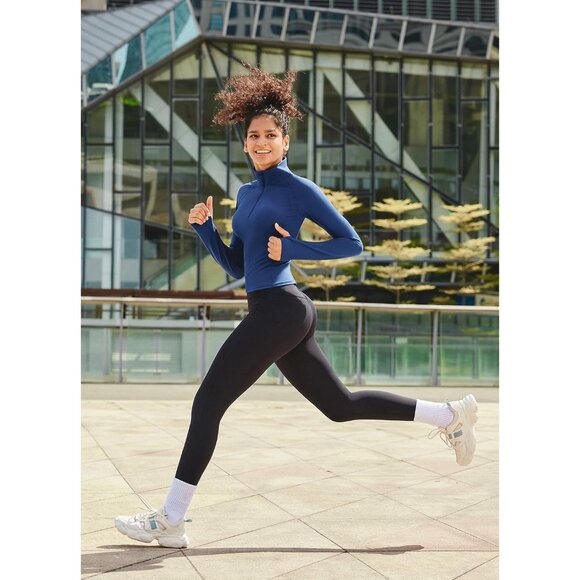 Women's Fleece Lined Leggings Water Resistant Thermal High Waist with Pockets - Picture 5 of 8